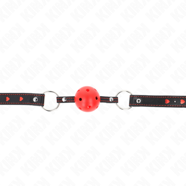 KINK - MORDAZA DE BOLA 4.5 CM ROJA DURA HUECA MODELO 2 65 x 2.5 CM - Imagen 3