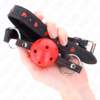 KINK - MORDAZA DE BOLA 4.5 CM ROJA DURA HUECA MODELO 2 65 x 2.5 CM - Imagen 4