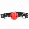 KINK - MORDAZA DE BOLA 4 CM TRANSPIRABLE CON DOBLE REMACHE DE CUERO 62 x 2.5 CM AJUSTABLE 42-58 CM