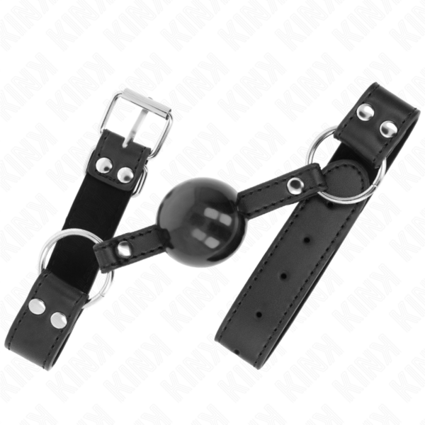 KINK - MORDAZA DE BOLA 4 CM SUAVE Y SÓLIDA CON CORREA DE POLIPIEL 62 x 2.5 CM AJUSTABLE 42-58 CM - Imagen 2