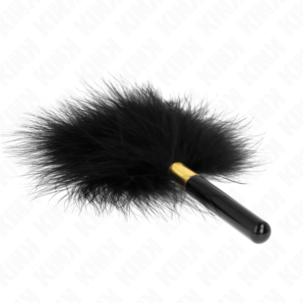 KINK - PLUMAS PARA COSQUILLAS METAL DORADO NEGRA 18 CM - Imagen 2