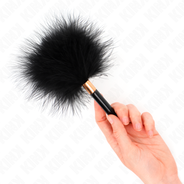 KINK - PLUMAS PARA COSQUILLAS METAL DORADO NEGRA 18 CM - Imagen 4