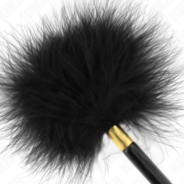 KINK - PLUMAS PARA COSQUILLAS METAL DORADO NEGRA 18 CM - Imagen 3