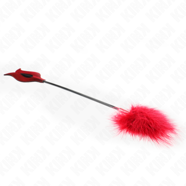 KINK - PLUMAS PARA COSQUILLAS CON PALETA FORMA DE ROSA 38 CM - Imagen 4