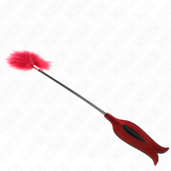 KINK - PLUMAS PARA COSQUILLAS CON PALETA FORMA DE ROSA 38 CM - Imagen 3