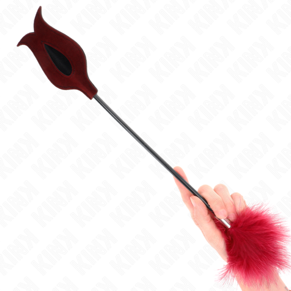 KINK - PLUMAS PARA COSQUILLAS CON PALETA FORMA DE ROSA 38 CM - Imagen 2
