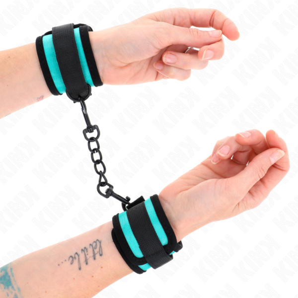 KINK - MUÑEQUERAS NEGRO-AZUL AJUSTABLE 18-32 CM X 5 CM - Imagen 3