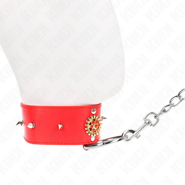 KINK - COLLAR CON CORREA 65 CM CUELLO DE DIAMANTES ROJO AJUSTABLE 35-51 CM X 7 CM - Imagen 3
