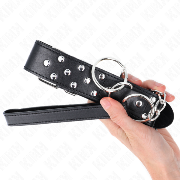 KINK - COLLAR CON CORREA 65 CM REMACHE ANILLA NEGRO AJUSTABLE 36-50 CM X 3.8 CM - Imagen 5