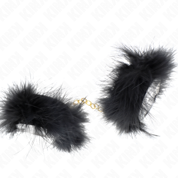 KINK - ESPOSAS DE PLUMAS NEGRO CON CADENA DORADA MODELO 2 - Imagen 4