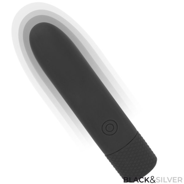 BLACK  SILVER - GERI BALA VIBRADORA RECARGABLE POR USB 8 VIBRACIONES NEGRO 10 X 2.2 CM - Imagen 5
