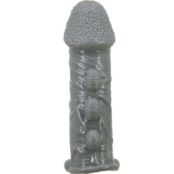 PRETTY LOVE - FUNDA REALÍSTICA ALARGADORA Y RETARDANTE PARA PENE GRIS - Imagen 3