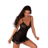 LIVCO CORSETTI FASHION - MELISENDA CF 1709 ALBORNOZ + CAMISA + TANGA NEGRO S - Imagen 3