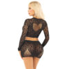 LEG AVENUE - TOP + FALDA DE REJILLA CON BRILLANTES NEGRO - Imagen 4