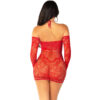 LEG AVENUE - MINIVESTIDO DE REJILLA CON HOMBROS DESCUBIERTOS Y MANGA LARGA ROJO - Imagen 4