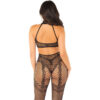 LEG AVENUE - BODYSTOCKING CROTCHLESS DE REJILLA NEGRO TALLA ÚNICA - Imagen 5