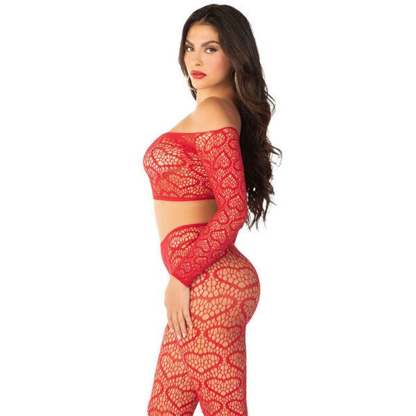 LEG AVENUE - CROP TOP + MEDIAS ROJO TALLA ÚNICA - Imagen 3