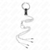 KINK - ANILLO PENE TRIPLE METAL CROMADO 3 CM A 4.5 CM CON CADENA METAL 26 CM Y PINZAS PARA PEZONES - Imagen 3