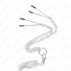 KINK - ANILLO PENE TRIPLE METAL CROMADO 3.8 CM A 5 CM CADENA METAL 26 CM Y PINZAS PARA PEZONES MODELO 2 - Imagen 4