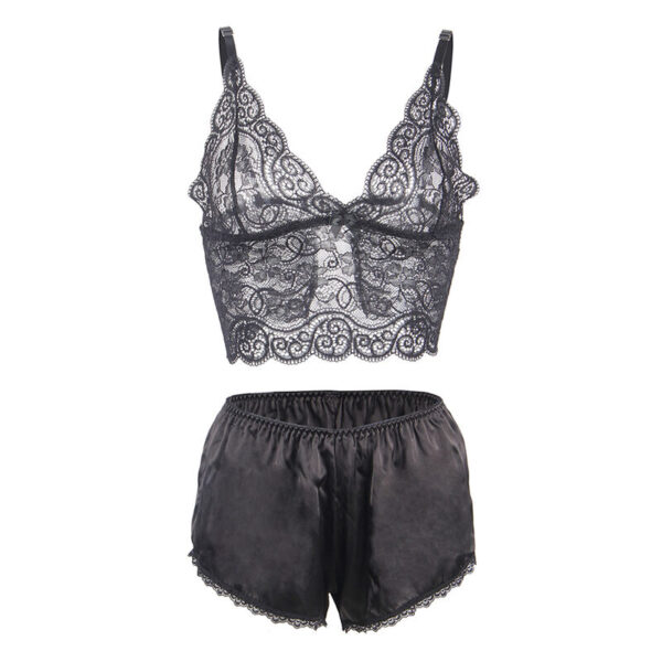 SUBBLIME - 953911 SET 3 PIEZAS ENCAJE Y SATEN NEGRO S/M - Imagen 5