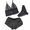 SUBBLIME - 953911 SET 3 PIEZAS ENCAJE Y SATEN NEGRO S/M - Imagen 3