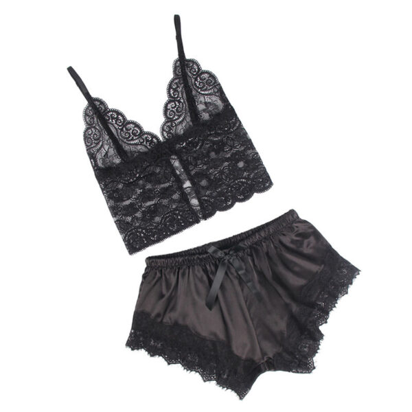 SUBBLIME - 953935 PIJAMA SEXY SATEN Y  ENCAJE NEGRO S/M - Imagen 4