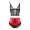 SUBBLIME - 953959 PIJAMA SEXY SATEN Y  ENCAJE NEGRO/ROJO S/M - Imagen 5