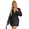 SUBBLIME - 953997 CAMISON DE ENCAJE ESPALDA TRANSPARENTE + TANGA NEGRO S/M - Imagen 4