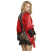 SUBBLIME - 954017 CAMISON DE ENCAJE ESPALDA TRANSPARENTE + TANGA ROJO/NEGRO S/M - Imagen 2
