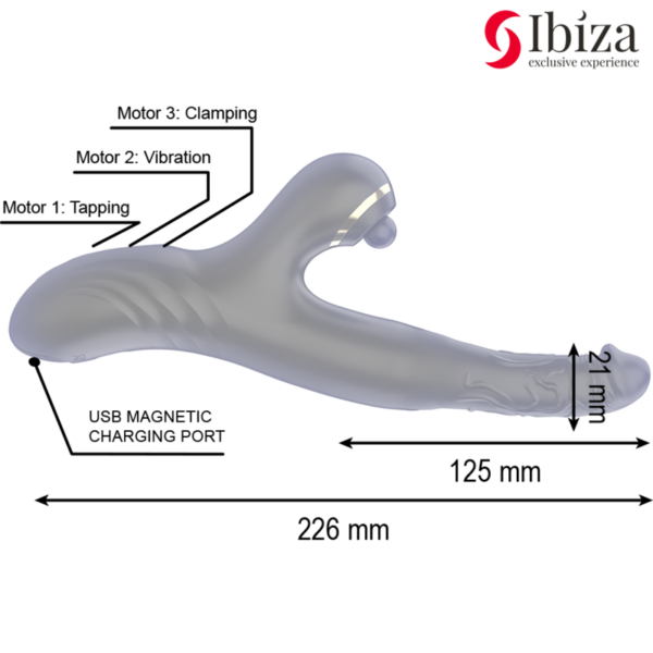 IBIZA - VIBRADOR HI-TECH RABITT CLITORIAL POTENTE Y DOBLE WAVE TWO DRAGONS - Imagen 4