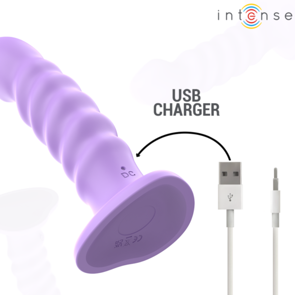 INTENSE - BRENDA VIBRADOR TALLA M DISEÑO EN ESPIRAL 10 VIBRACIONES MORADO CONTROL REMOTO - Imagen 4