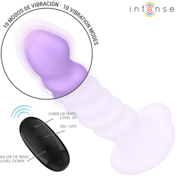 INTENSE - BRENDA VIBRADOR TALLA M DISEÑO EN ESPIRAL 10 VIBRACIONES MORADO CONTROL REMOTO - Imagen 2
