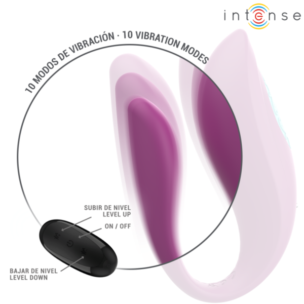 INTENSE - ANNIE ESTIMULADOR  VIBRADOR FORMA DE U MORADO CONTROL REMOTO - Imagen 5