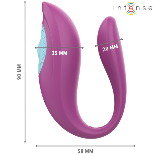 INTENSE - ANNIE ESTIMULADOR  VIBRADOR FORMA DE U MORADO CONTROL REMOTO - Imagen 4