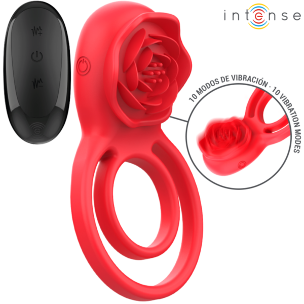 INTENSE - GAIL ROSA ESTIMULADORA 10 VIBRACIONES ROJO CONTROL REMOTO - Imagen 2