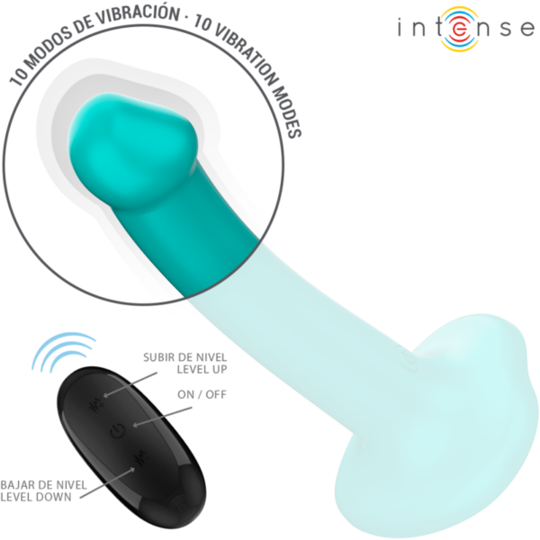 INTENSE - KATIE VIBRADOR CON VENTOSA 10 VIBRACIONES AZUL OSCURO CONTROL REMOTO - Imagen 4