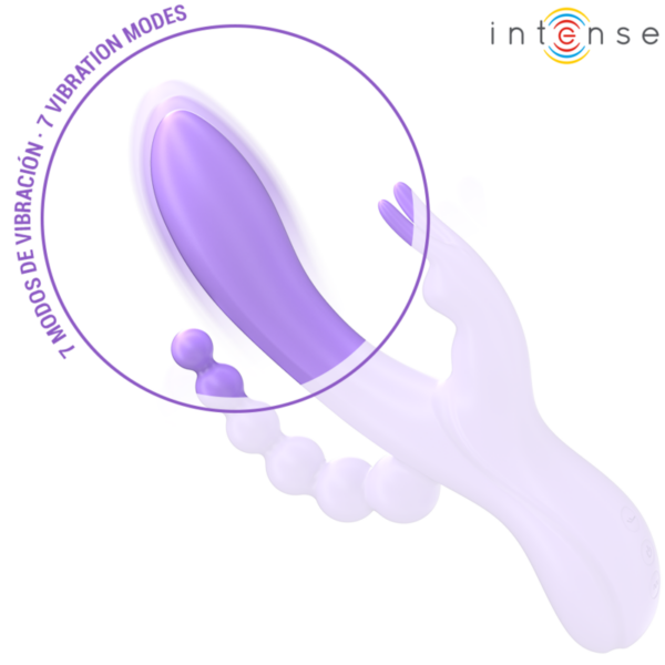 INTENSE - MIKO TRIPLE VIBRADOR RABBIT  ESTIMULADOR  ANAL 7 VIBRACIONES MORADO - Imagen 5
