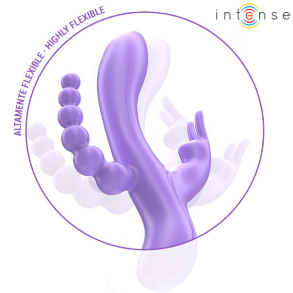 INTENSE - MIKO TRIPLE VIBRADOR RABBIT  ESTIMULADOR  ANAL 7 VIBRACIONES MORADO - Imagen 4