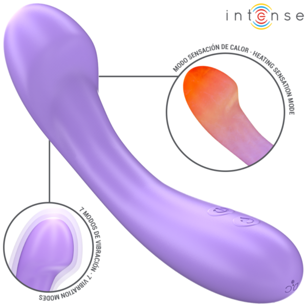 INTENSE - BECKY VIBRADOR 19 CM CALENTABLE 7 VIBRACIONES MORADO - Imagen 2