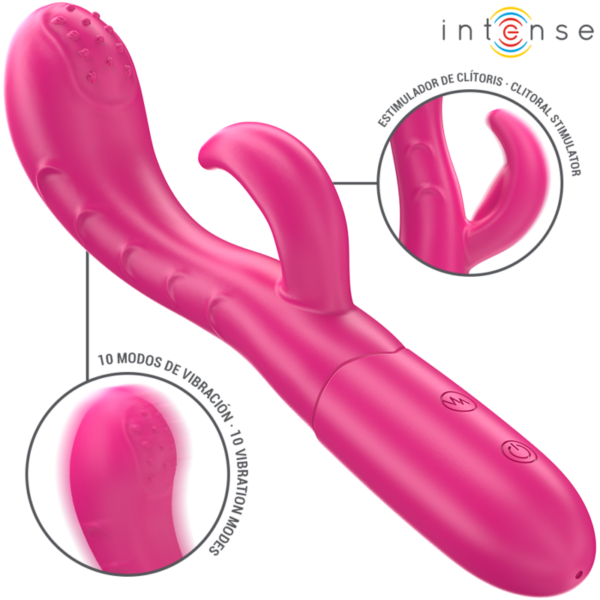 INTENSE - AMARA VIBRADOR CON LENGUA ESTIMULADORA 10 VIBRACIONES ROSA - Imagen 2