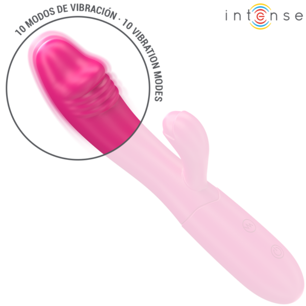 INTENSE - IVY VIBRADOR FLEXIBLE 10 VIBRACIONES CON LENGUA ESTIMULADORA ROSA - Imagen 4