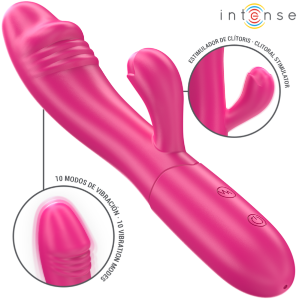 INTENSE - IVY VIBRADOR FLEXIBLE 10 VIBRACIONES CON LENGUA ESTIMULADORA ROSA - Imagen 2