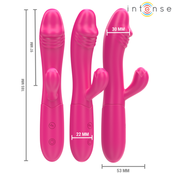 INTENSE - IVY VIBRADOR FLEXIBLE 10 VIBRACIONES CON LENGUA ESTIMULADORA ROSA - Imagen 3