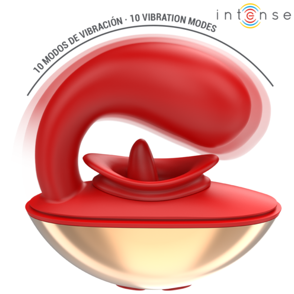 INTENSE - MARIAH VIBRADOR  ESTIMULADOR EN FORMA DE U 10 VIBRACIONES ROJO - Imagen 3
