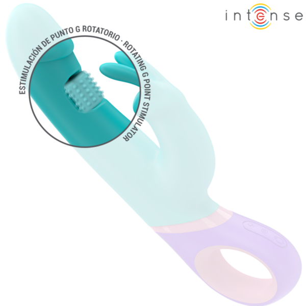 INTENSE - MÓNICA VIBRADOR RABBIT CON ESTIMULADOR ROTATORIO DEL PUNTO G AZUL - Imagen 5