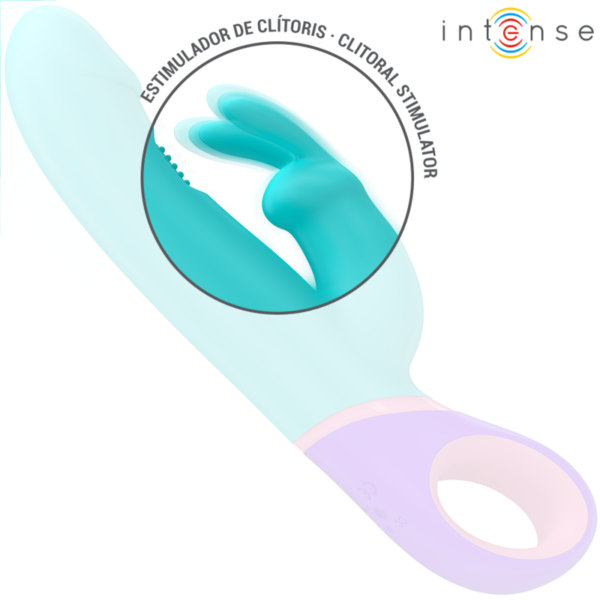 INTENSE - MÓNICA VIBRADOR RABBIT CON ESTIMULADOR ROTATORIO DEL PUNTO G AZUL - Imagen 4