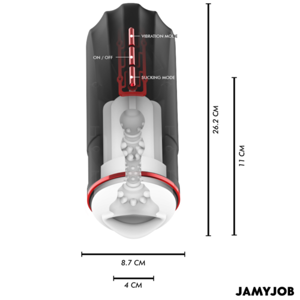 JAMYJOB - MEGABITE MASTURBADOR BOCA AUTOMTICO 5 MODOS ONDAS ESTIMULADORAS Y VIBRACIÓN - Imagen 3
