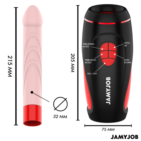 JAMYJOB - PYSTON BASE MASTURBADOR AUTOMÁTICO CON DILDO CONTROL REMOTO - Imagen 5