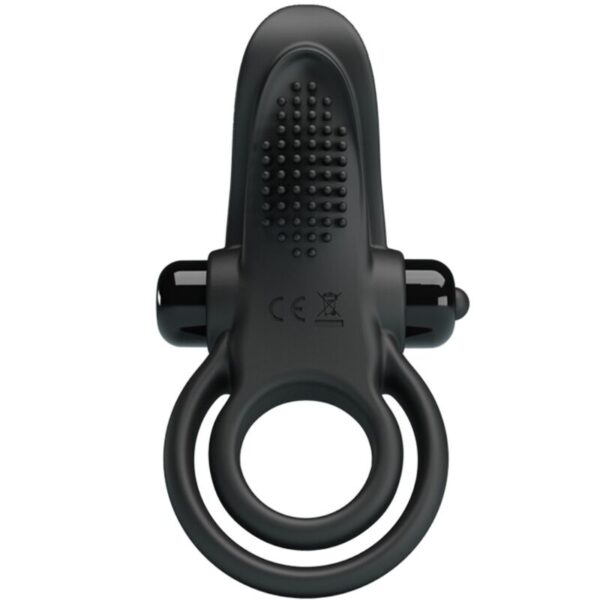 PRETTY LOVE - DOBLE ANILLO VIBRADOR + ESTIMULADOR CLÍTORIS 10 VIBRACIONES NEGRO - Imagen 3