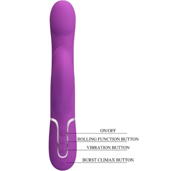 PRETTY LOVE - VIBRADOR  ESTIMULADOR MULTIFUNCIÓN 4 EN 1 MORADO - Imagen 4